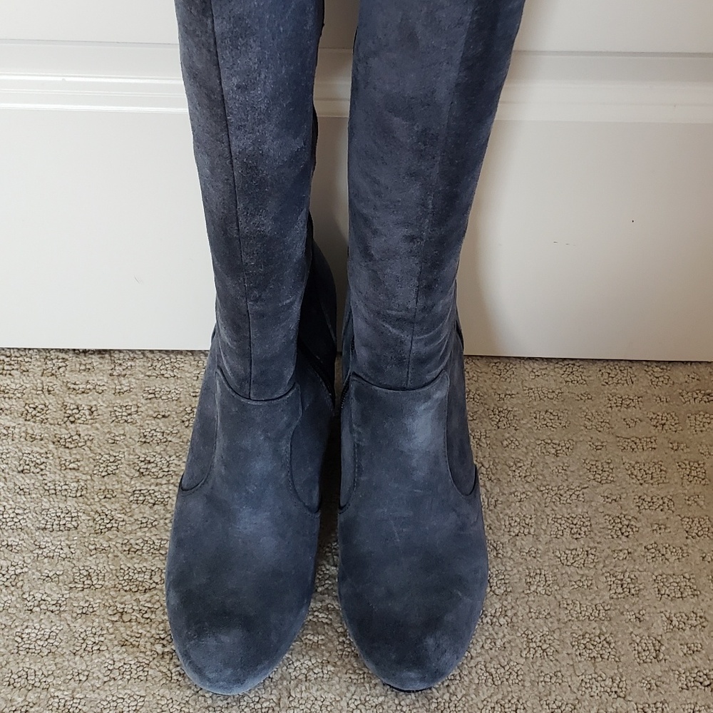 Blue Suede Born Crown 'collection' knee high boots